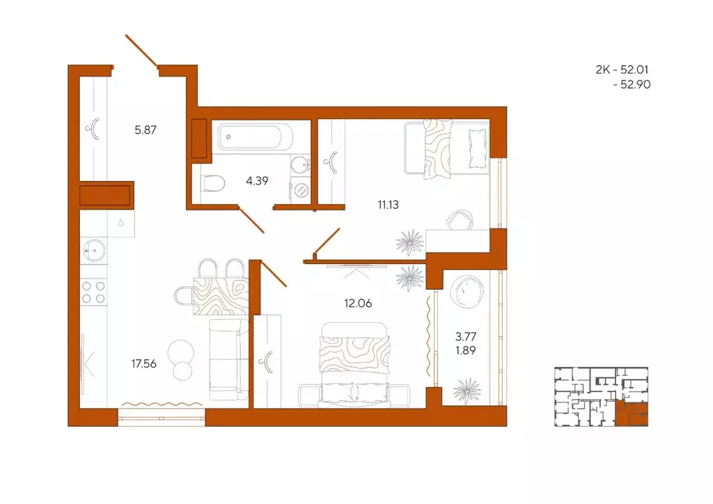 2-к кв. Пензенская область, Пенза Терра жилой комплекс (52.9 м) - Фото 1