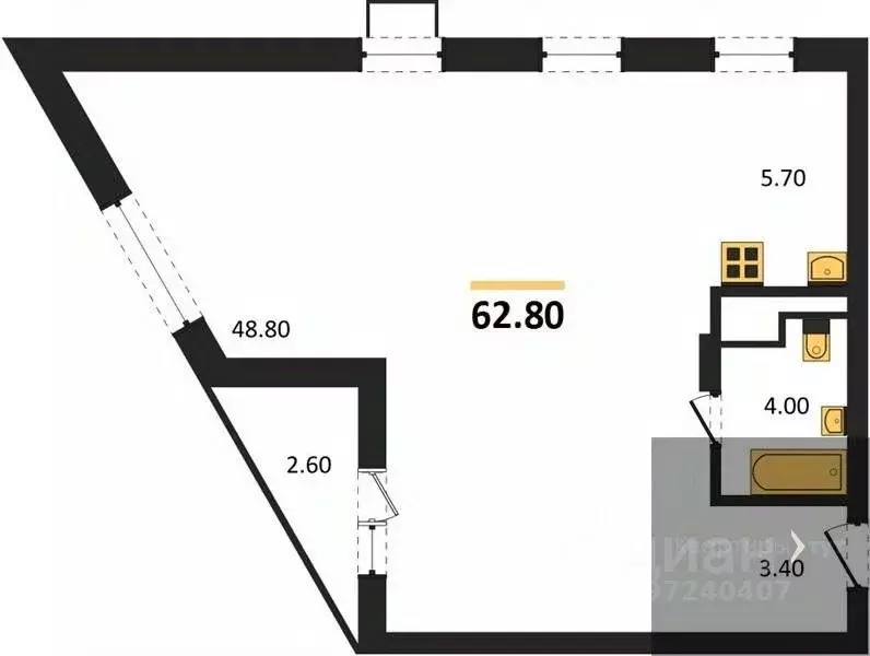 Студия Воронежская область, Воронеж ул. Остужева, 52/5 (62.8 м) - Фото 0