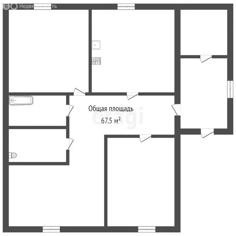 Дом в село Светлоозерское, улица Мира (67.5 м) - Фото 1