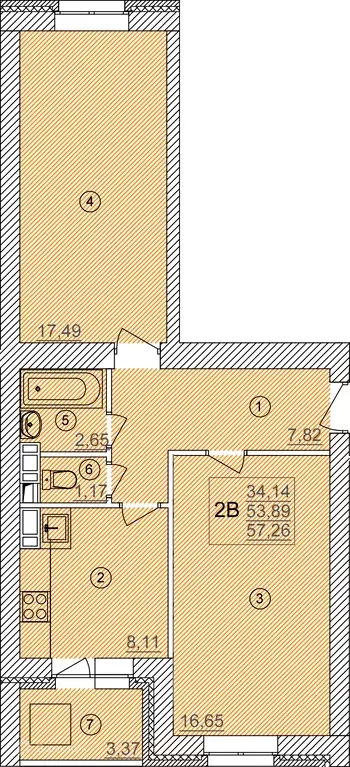 Продаётся 2-к квартира, 57.26 м - Фото 0