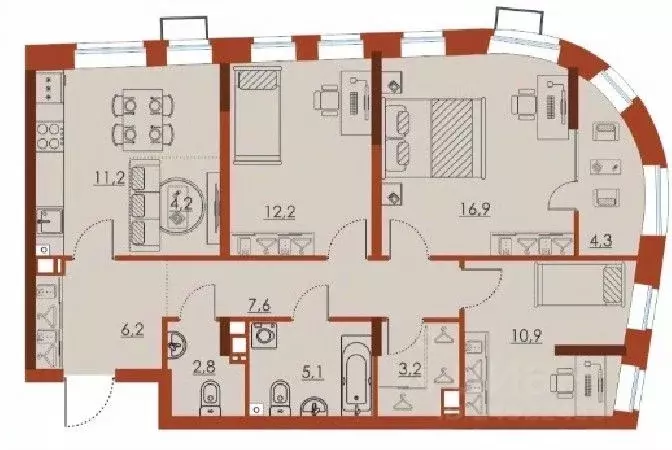 4-к кв. Нижегородская область, Нижний Новгород Ленгородок мкр, Первый ... - Фото 1