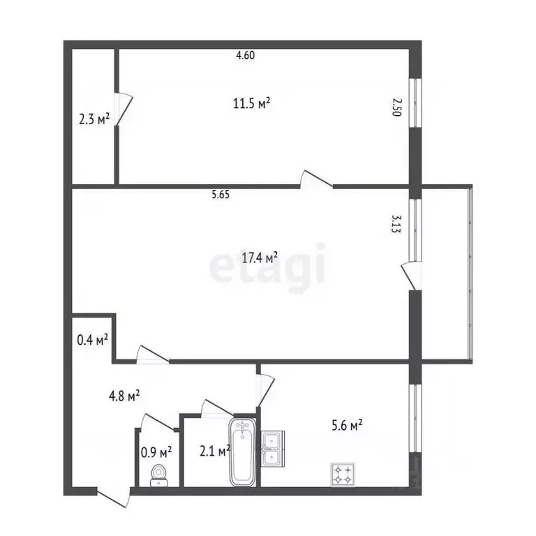 2-к кв. Санкт-Петербург просп. Металлистов, 25К3 (44.8 м) - Фото 1