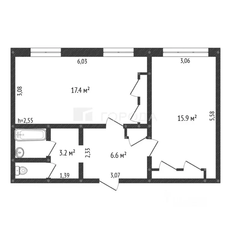 Студия Кемеровская область, Новокузнецк ул. Покрышкина, 24 (23.5 м) - Фото 1