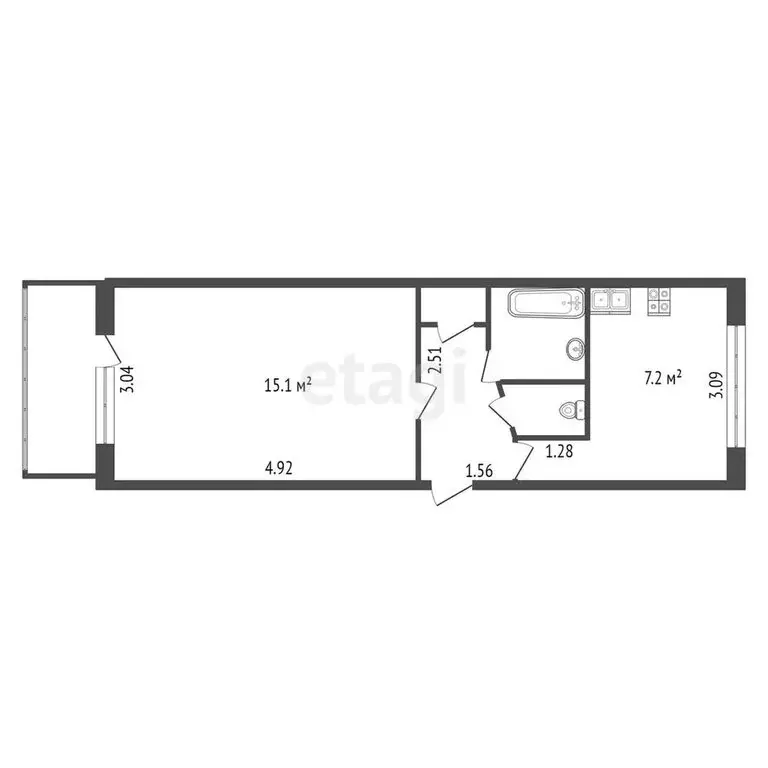 1-комнатная квартира: Санкт-Петербург, улица Антонова-Овсеенко, 19к5 ... - Фото 0