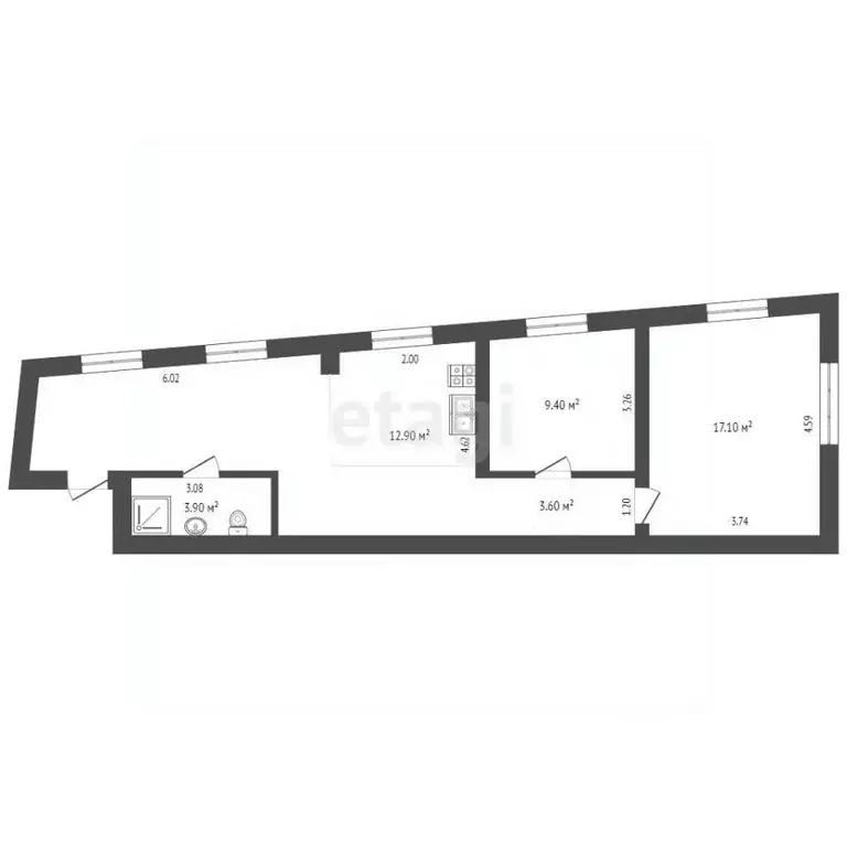 3-к кв. Крым, Симферополь ул. Большевистская (65.0 м) - Фото 1