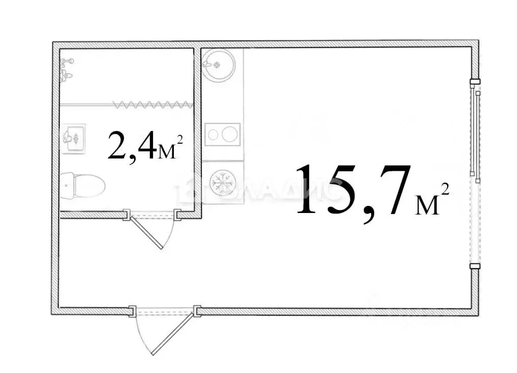 Студия Нижегородская область, Нижний Новгород Мончегорский мкр, ул. ... - Фото 2