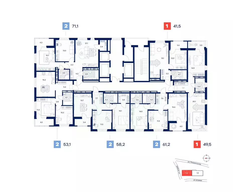 1-к кв. Тюменская область, Тюмень  (41.5 м) - Фото 1