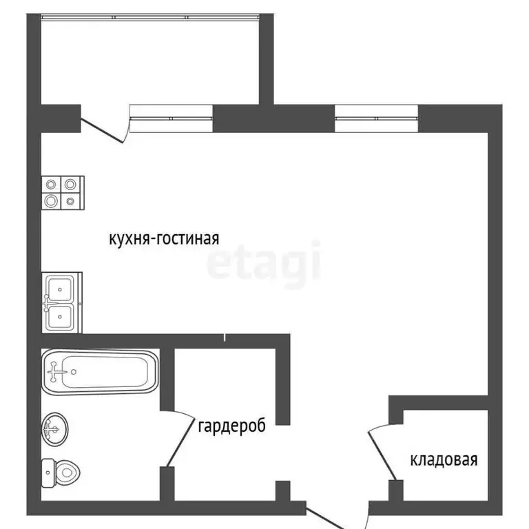 1-к кв. Ханты-Мансийский АО, Сургут ул. Островского, 21 (42.8 м) - Фото 0