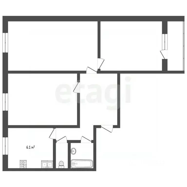 3-к кв. Москва Дубнинская ул., 16К5 (60.0 м) - Фото 2