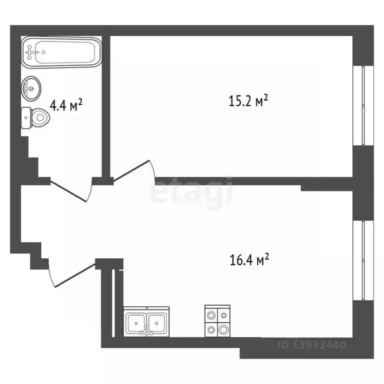 1-к кв. Тюменская область, Тюмень ул. Сергея Свиридова, 7 (37.4 м) - Фото 2