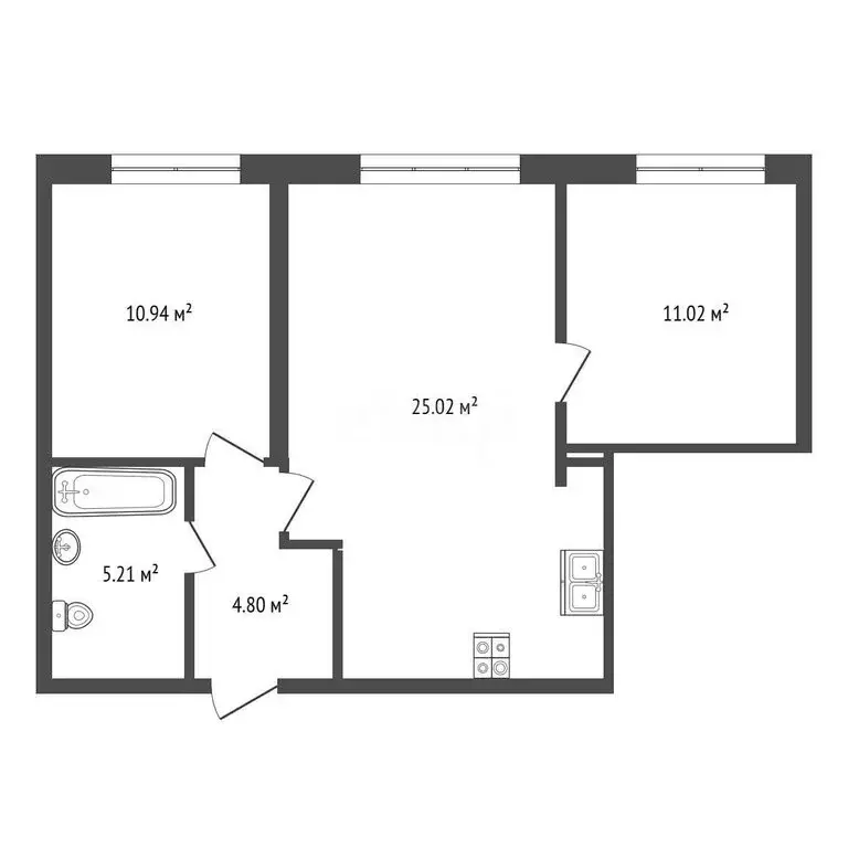 2-комнатная квартира: Тюмень, улица Фармана Салманова, 15 (56.99 м) - Фото 1