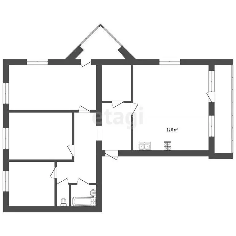 4-комнатная квартира: Томск, Учебная улица, 8 (99 м) - Фото 1