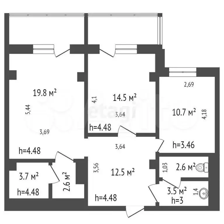 Продам офисное помещение, 70 м - Фото 1