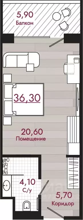 Студия Краснодарский край, Туапсинский муниципальный округ, с. Агой  ... - Фото 1