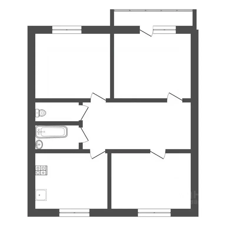 3-к кв. Тульская область, Тула Курковая ул., 6 (73.0 м) - Фото 2