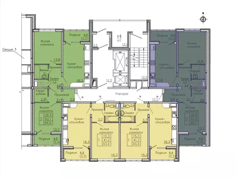 1-к кв. Воронежская область, Воронеж ул. Федора Тютчева, 105 (43.4 м) - Фото 2