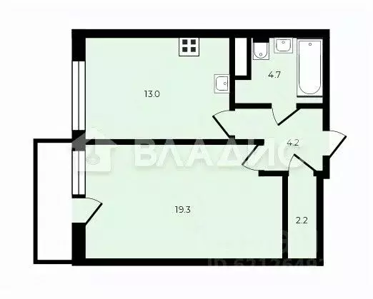 1-к кв. Санкт-Петербург просп. Тореза, 44к2 (43.4 м) - Фото 2
