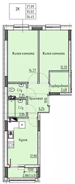 2-к кв. Ростовская область, Батайск ул. Талалихина (56.45 м) - Фото 0