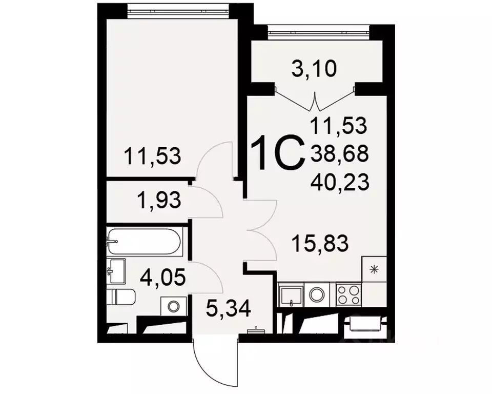 1-к кв. Тульская область, Тула Мясново мкр, Сегодня жилой комплекс ... - Фото 1