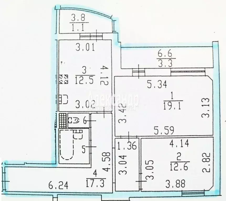 2-к кв. Санкт-Петербург ул. Карпинского, 33к1 (66.0 м) - Фото 2