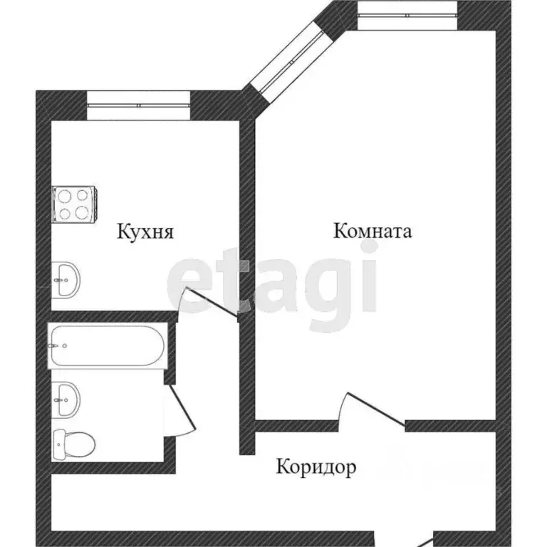 1-к кв. ямало-ненецкий ао, надым ул. зверева, 49 (39.0 м) - Фото 1