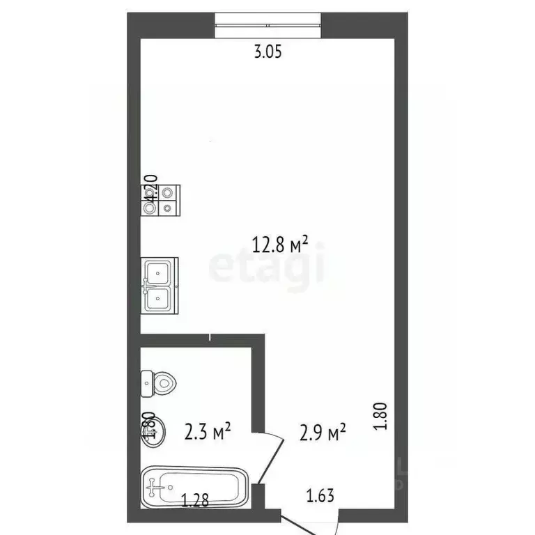 1-к кв. Кемеровская область, Кемерово бул. Строителей, 50/2 (18.0 м) - Фото 1