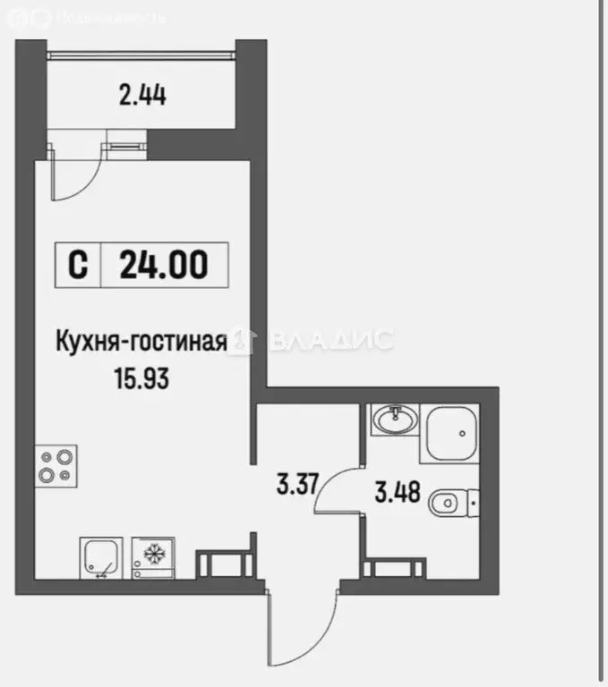 Квартира-студия: Мурино, Екатерининская улица, 17 (24.5 м) - Фото 0