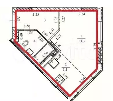 Квартира-студия, 27,8 м, 5/25 эт. - Фото 0