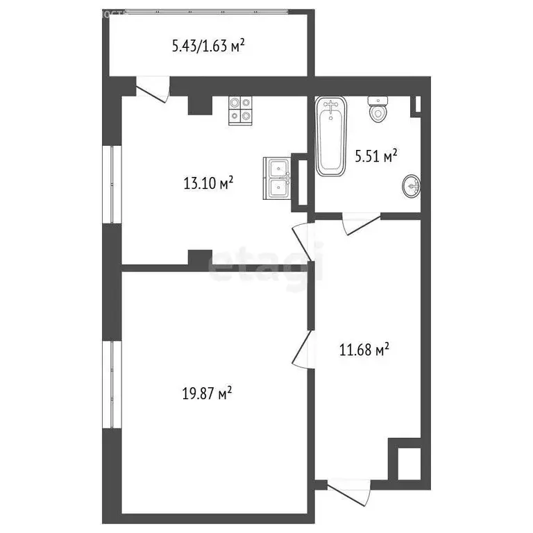 1-комнатная квартира: Батайск, улица Урицкого, 7 (51.8 м) - Фото 0