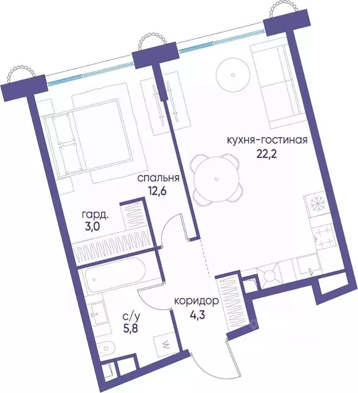 1-к кв. Москва ул. Нижние Мневники, 62Бк1 (47.9 м) - Фото 0