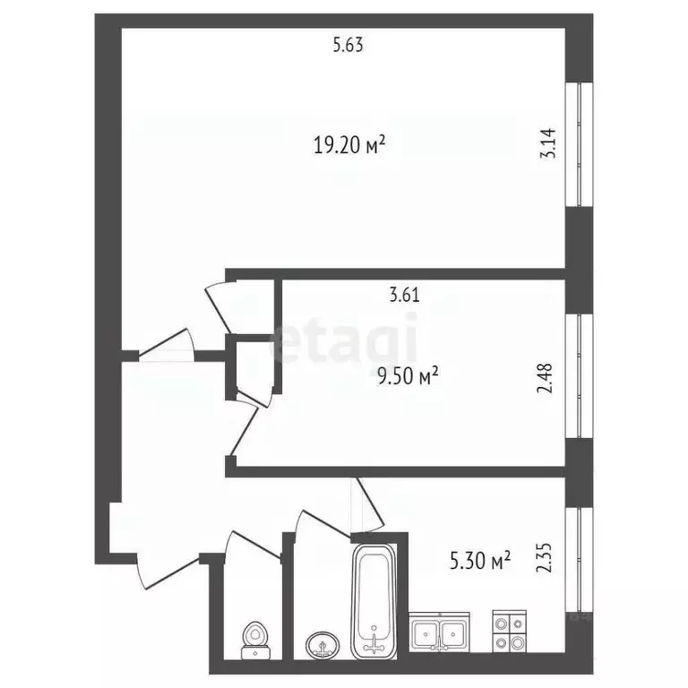 2-к кв. москва саратовская ул, 9 (42.6 м) - Фото 1