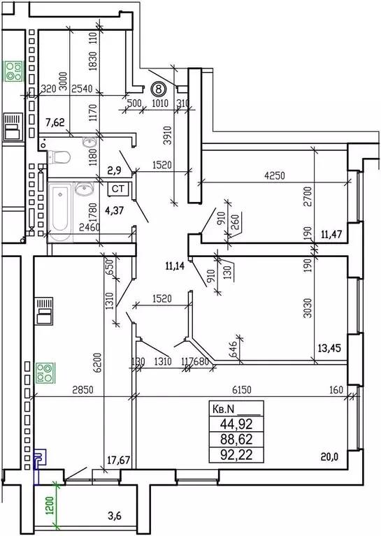 Продаётся 3-к квартира, 92.22 м - Фото 1