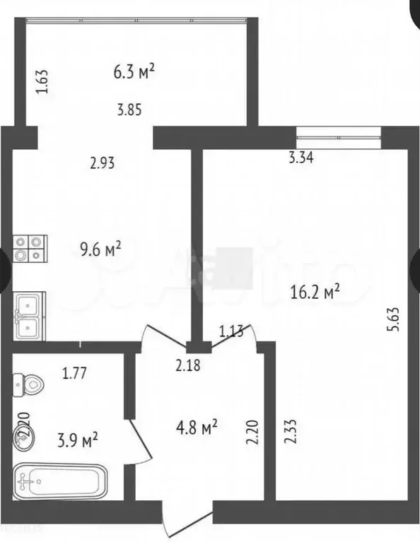 1-к. квартира, 35 м, 4/8 эт. - Фото 0