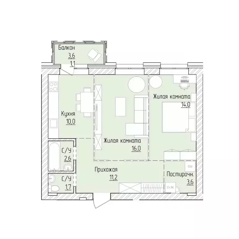 2-к кв. Алтайский край, Барнаул ВРЗ мкр, бул. 9 Января (60.3 м) - Фото 1