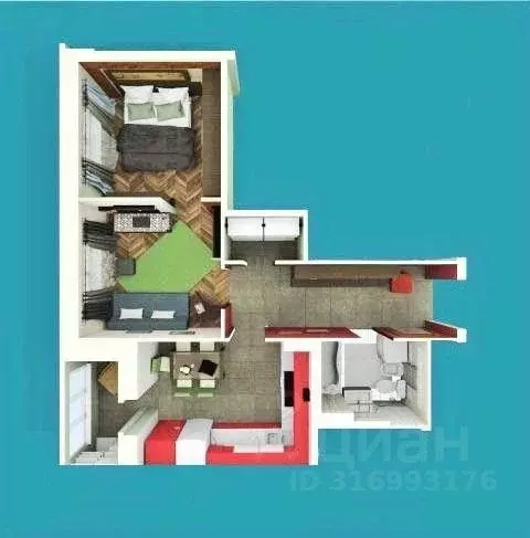 2-к кв. Ростовская область, Ростов-на-Дону ул. Матросова, 35 (46.5 м) - Фото 1