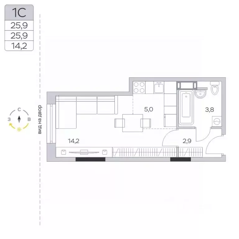 Студия Московская область, Мытищи городской округ, д. Пирогово ул. ... - Фото 1