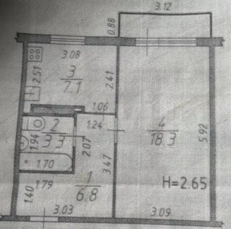 1-к. квартира, 38,2 м, 6/9 эт. - Фото 0