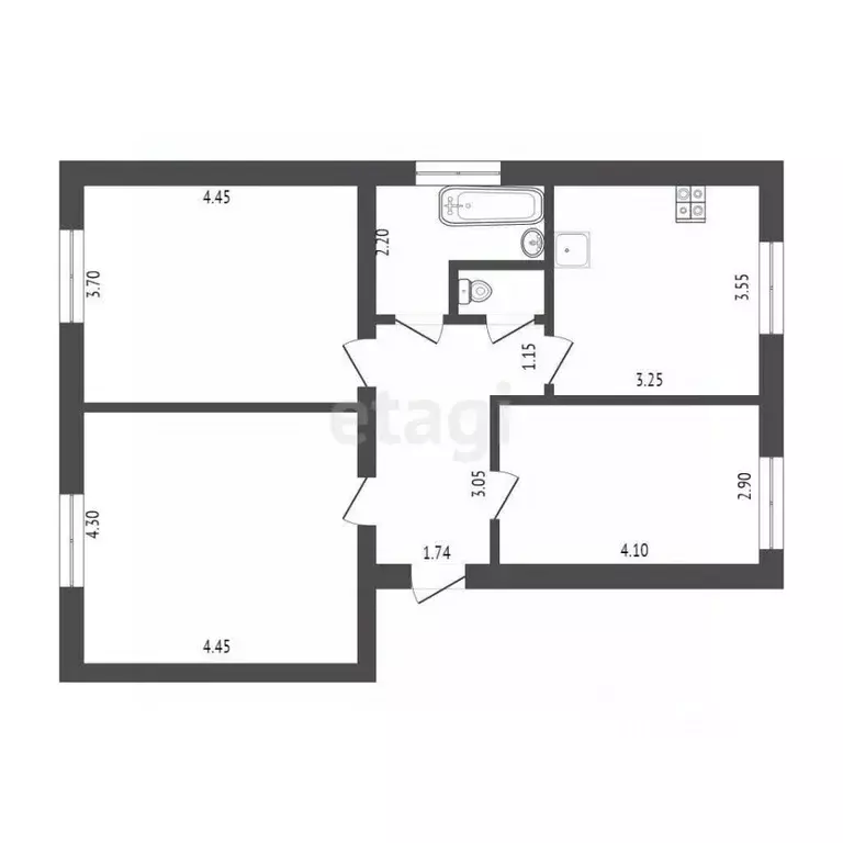 3-к кв. Мордовия, Саранск Большевистская ул., 96 (73.8 м) - Фото 1