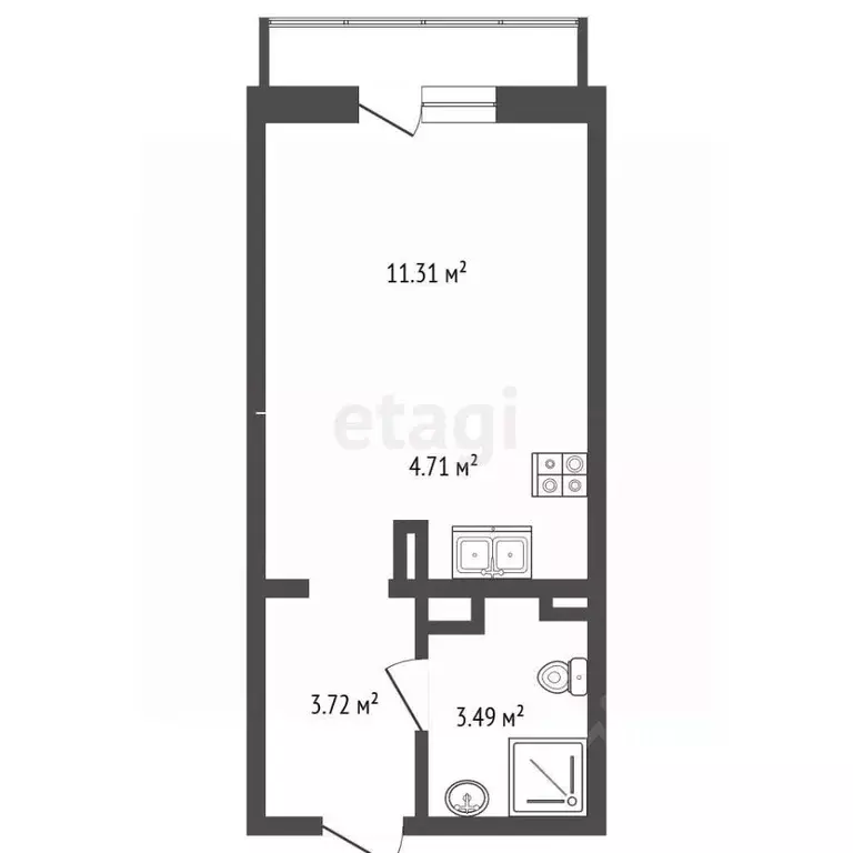 Студия Пермский край, Пермский муниципальный округ, с. Фролы ул. ... - Фото 1