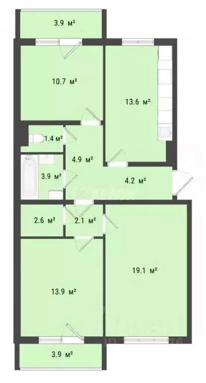 3-к кв. Омская область, Омск проезд 6-й Амурский, 16 (76.4 м) - Фото 2
