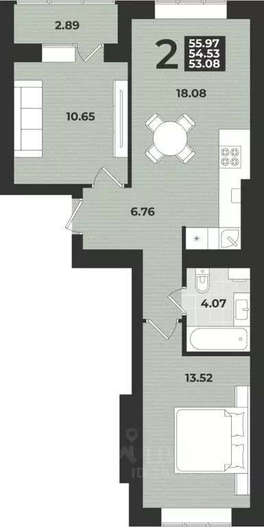 2-к кв. Калининградская область, Калининград ул. Героя России ... - Фото 1