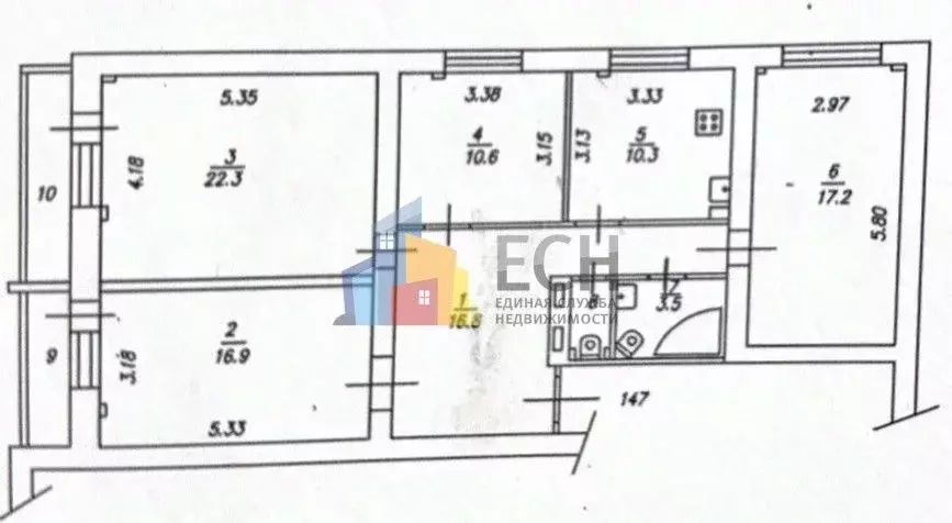 4-к кв. Тульская область, Тула ш. Калужское, 3 (98.7 м) - Фото 2