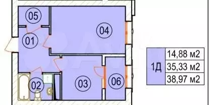 1-к. квартира, 39 м, 7/14 эт. - Фото 0