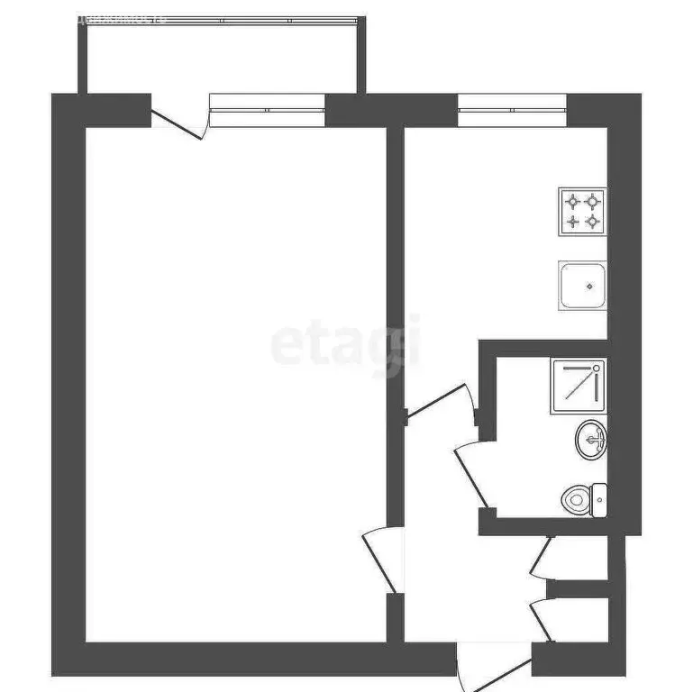 1-комнатная квартира: Юрга, улица Кирова, 27В (28.9 м) - Фото 1