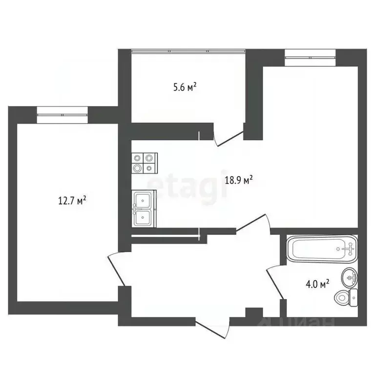 1-к кв. Крым, Феодосия ш. Симферопольское, 48к1 (49.0 м) - Фото 2