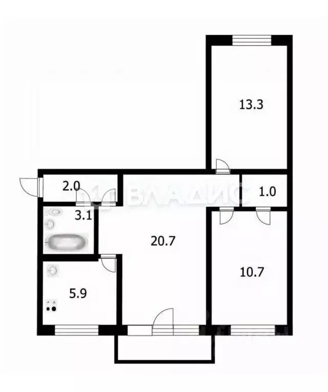 3-к кв. Новосибирская область, Новосибирск ул. Объединения, 82 (59.7 ... - Фото 1