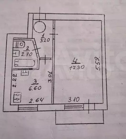 1-к. квартира, 31 м, 3/5 эт. - Фото 0