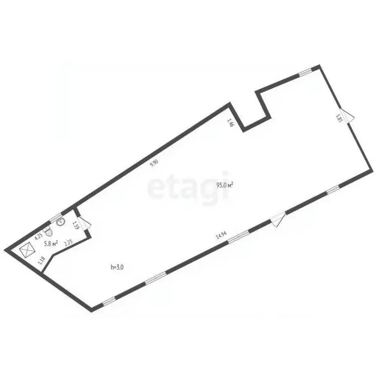 Торговая площадь в Ростовская область, Таганрог ул. Чехова, 124В (95 ... - Фото 2