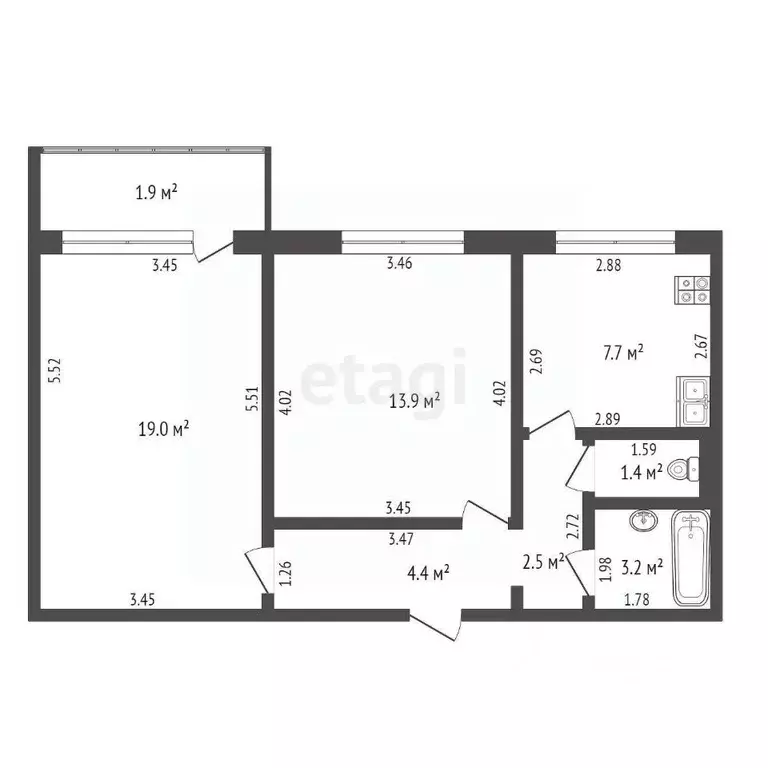 2-к кв. Мордовия, Саранск ул. Сущинского, 6к2 (52.5 м) - Фото 1