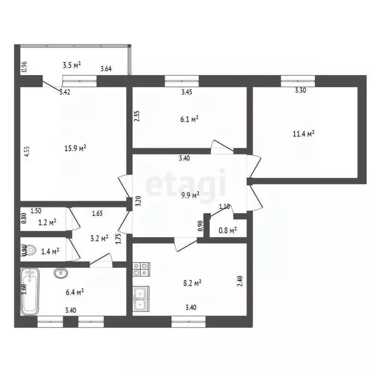 3-к кв. Ханты-Мансийский АО, Ханты-Мансийск ул. Мира, 129 (65.5 м) - Фото 0